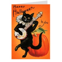Black Cat Jig Halloween Card ~ England
